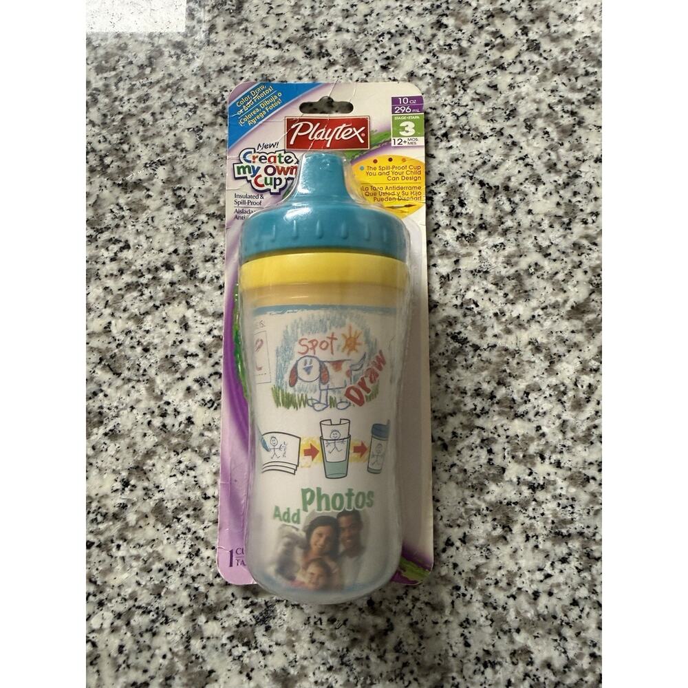 2006 Playtex SPILL Proof Cup Insulated Create you own Sippy Cup Rare NEW 10 oz